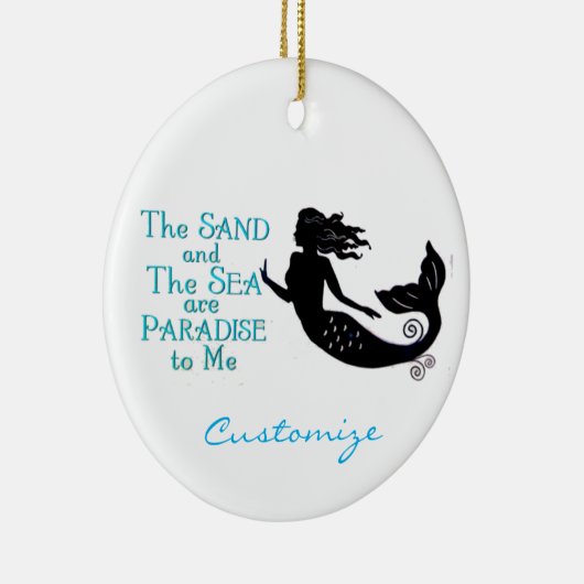 Zand en Zee Beach Mermaid Thunder_Cove Keramisch Ornament (Rechts)