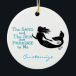 Zand en Zee Beach Mermaid Thunder_Cove Keramisch Ornament<br><div class="desc">zeemleder,  nautisch,  strand om aan te passen</div>