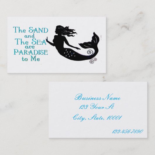 Zand en Zee Beach Mermaid Thunder_Cove Visitekaartje (Voorkant / Achterkant)