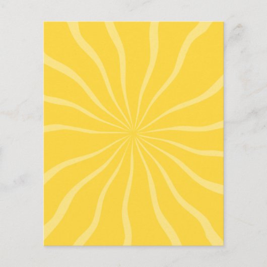 ZAND EN ZEE BRIGHT YELLOW SUNSHINE SUN RAYS SUMME FLYER (Voorkant)