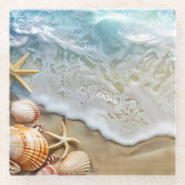 Zand en Zee Glazen Onderzetter (Voorkant)