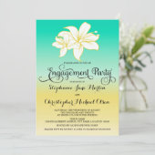 Zand en Zee Hibiscus Color Ombre Engagement Party Kaart (Staand voorkant)