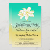 Zand en Zee Hibiscus Color Ombre Engagement Party Kaart (Voorkant / Achterkant)