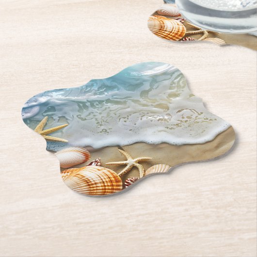 Zand en Zee Kartonnen Onderzetters (Gekanteld)