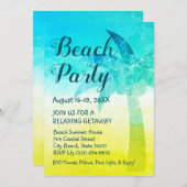 Zand en Zee Palm Beach Getaway Uitnodiging (Voorkant / Achterkant)