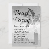 Zand en Zee Palm Tree Beach Getaway Uitnodiging (Voorkant)