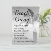 Zand en Zee Palm Tree Beach Getaway Uitnodiging (Staand voorkant)