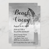 Zand en Zee Palm Tree Beach Getaway Uitnodiging (Voorkant / Achterkant)