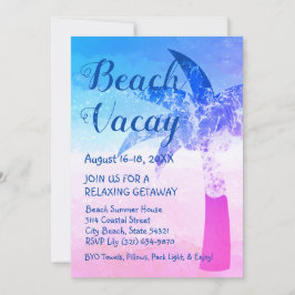 Zand en Zee Palm Tree Beach Getaway Uitnodiging