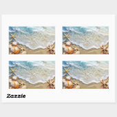 Zand en Zee Rechthoekige Sticker (Vel)