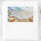 Zand en Zee Rechthoekige Sticker (Tas)