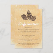 Zand en zee schelpen / strand bruiloft informatie  informatiekaartje (Voorkant / Achterkant)