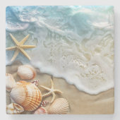 Zand en Zee Stenen Onderzetter (Voorkant)