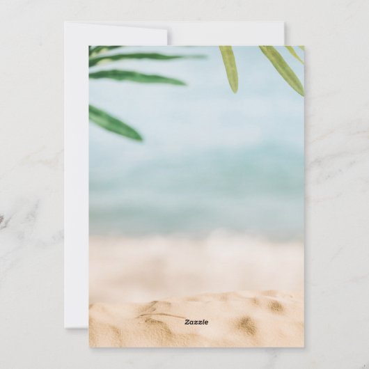 Zand en Zee Strand Foto Mele Kalikimaka  Feestdagenkaart (Achterkant)