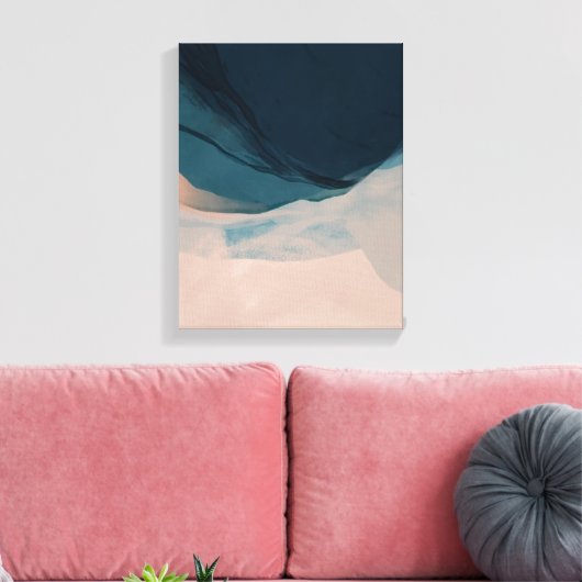 Zand- en Zee Waterverf Basis-decor Canvas Afdruk (Insitu (Woonkamer))