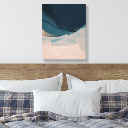 Zand- en Zee Waterverf Basis-decor Canvas Afdruk (Insitu (Slaapkamer))