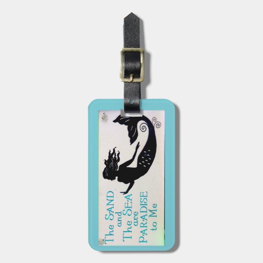zand- en zee-zeemblauw bagagelabel (Voorkant verticaal)