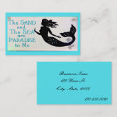 zand- en zee-zeemeermin visitekaartje 2 (Voorkant / Achterkant)