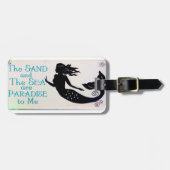 Zand en zee zeemeerminnend bagagelabel (Voorkant horizontaal)