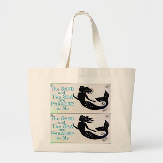 zand en zee zeemeerminnend strand tas (Voorkant)