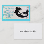 Zand en zee zeemeerminnend visitekaartje (Voorkant / Achterkant)