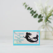 Zand en zee zeemeerminnend visitekaartje (Staand voorkant)