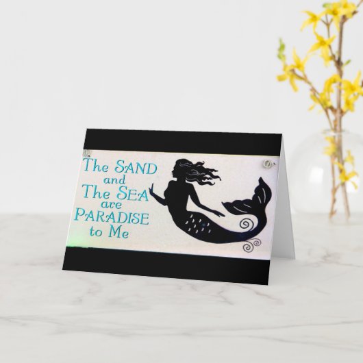 zand en zeemeerminwenskaart kaart (Gele Bloem)