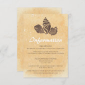 Zand- en zeeschelpen/Beach Wedding Information Kaa Informatiekaartje (Voorkant / Achterkant)