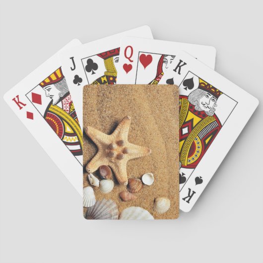 Zand en zeeschelpen pokerkaarten (Achterkant)