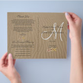 Zand en zeesterren strand bruiloft programma chic flyer (Hand)