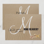 Zand en Zeesterren Strand Monogram Ringdrager (Voorkant / Achterkant)