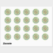 Zand en Zijde Vredespastel Mandala Sticker (Vel)