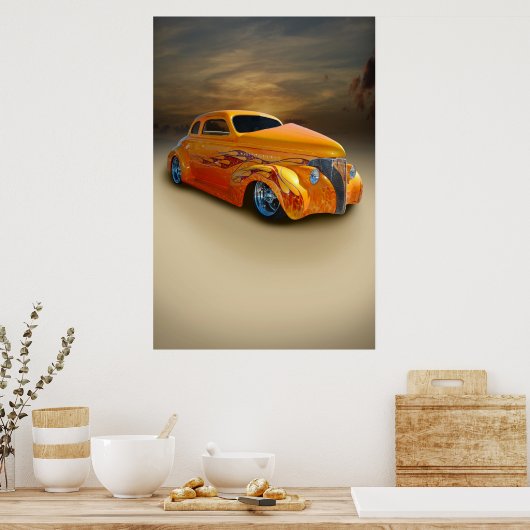 zand en zonsondergang poster (Keuken)