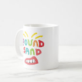 Zand happen koffiemok (Voorkant links)