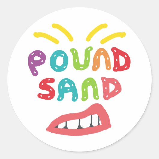 Zand happen ronde sticker (Voorkant)