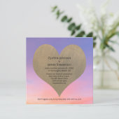 Zand Hart bij Sunset Beach na de bruiloftsreceptie Kaart (Staand voorkant)