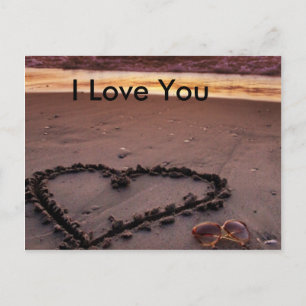 Zand hart briefkaart