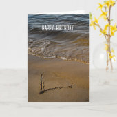 Zand Hart minimale liefde Kaart (Gele Bloem)