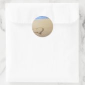 Zand hart ronde sticker (Tas)