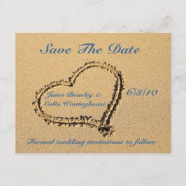 Zand Hart Save the Date Aankondigingskaart Kaart