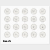 Zand Hart Strand Bruiloft Dank Je Ronde Sticker (Vel)
