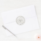 Zand Hart Strand Bruiloft Dank Je Ronde Sticker (Envelop)