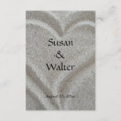 Zand Hart Trouwreceptie Kaart (Achterkant)