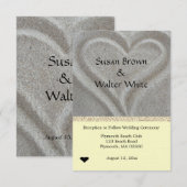 Zand Hart Trouwreceptie Kaart Strand (Voorkant / Achterkant)