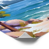 Zand Haven Strand Lake Tahoe Schilderij Poster (Hoek)