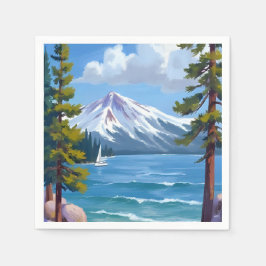 Zand Haven Strand Lake Tahoe Schildering Servet