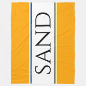 ZAND Heldere Gouden Geel Witte Racing Stripes Fleece Deken (Voorkant)