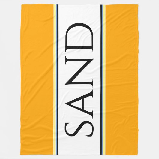 ZAND Heldere Gouden Geel Witte Racing Stripes Fleece Deken (Voorkant)