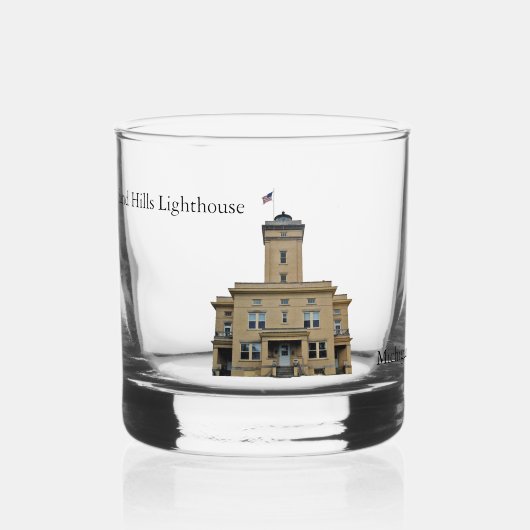 Zand-Hills vuurtoren Whisky Glas (Voorkant)