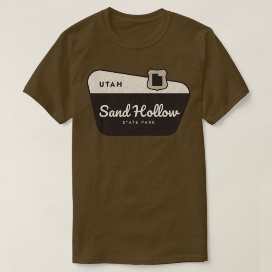 Zand Hollow State Park Utah Welkomstbord T-shirt (Design voorkant)